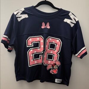 Disney Women's Navy and Pink Jersey Top